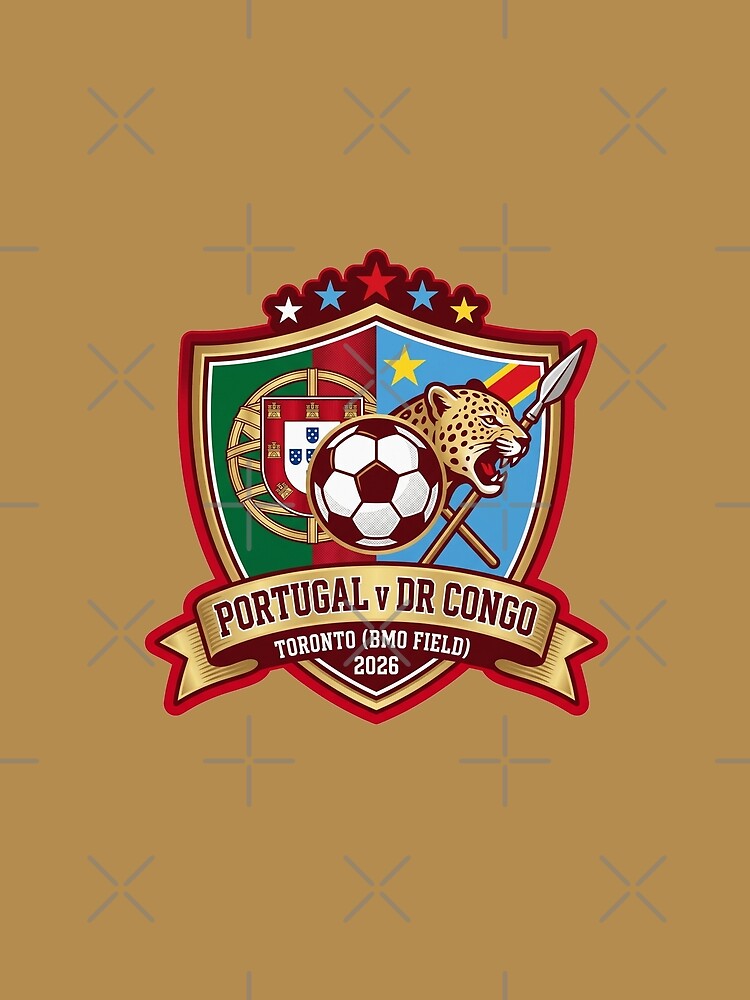 Portugal vs DR Congo Soccer Crest Toronto 2026 by Pride Emblem Prints