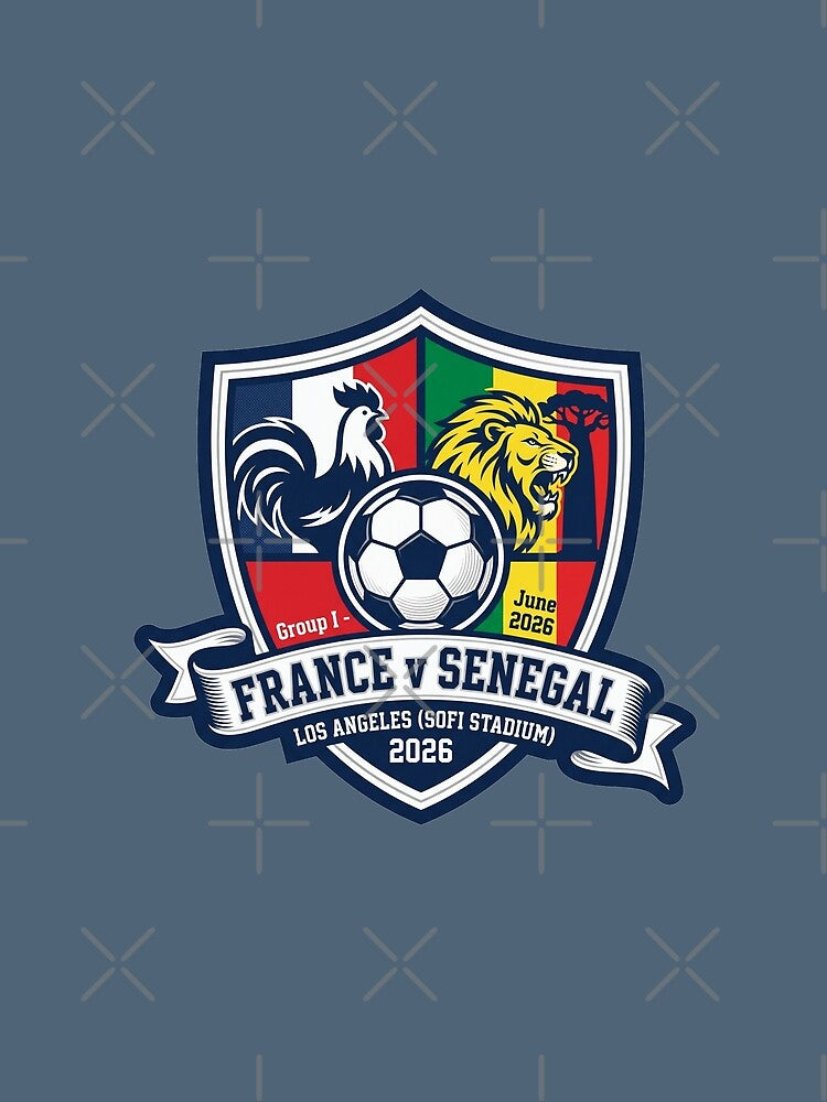 France Versus Senegal Football Match Crest Sporty Vibe by Pride Emblem Prints