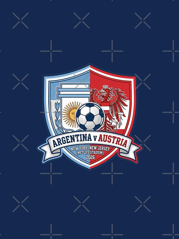 Argentina vs Austria Football Match Crest Commemorative 2026 by Pride Emblem Prints