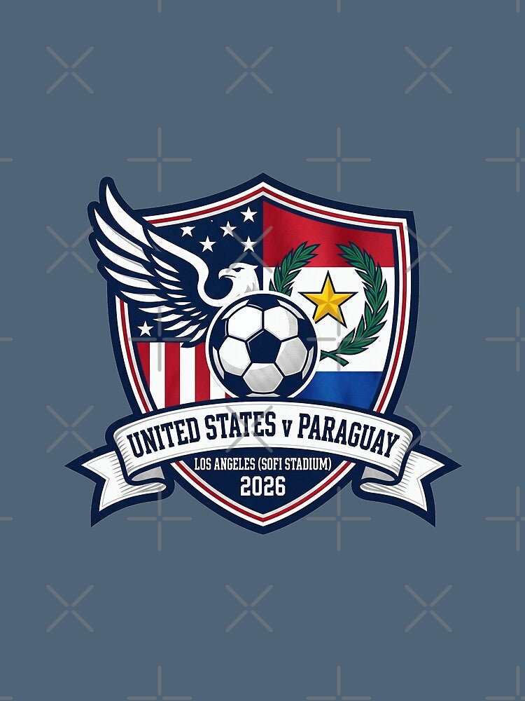 USA Paraguay Soccer Match 2026 Los Angeles Shield by Pride Emblem Prints
