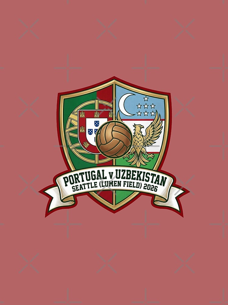 Portugal vs Uzbekistan 2026 Seattle Vintage Soccer Crest by Pride Emblem Prints