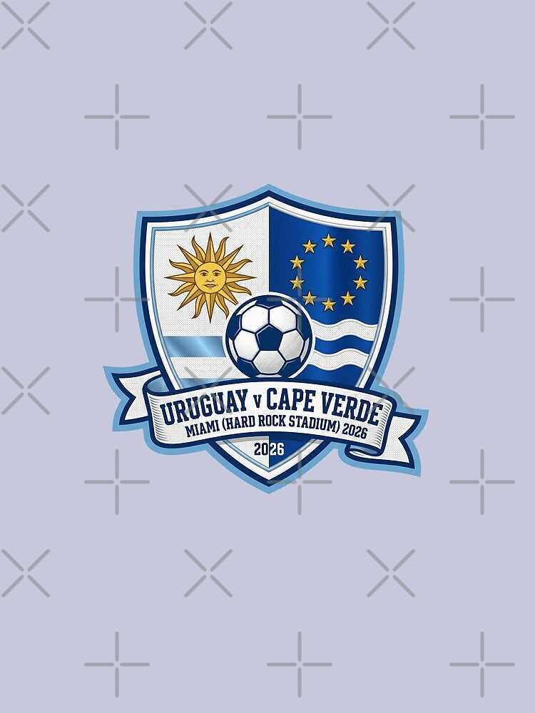 Uruguay Cape Verde Soccer Match Miami 2026 Crest by Pride Emblem Prints