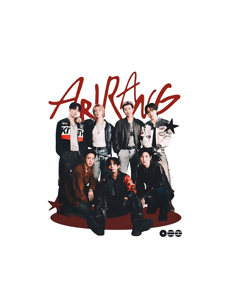 Bts Arirang Group Poster Red Accent by LorenBehre
