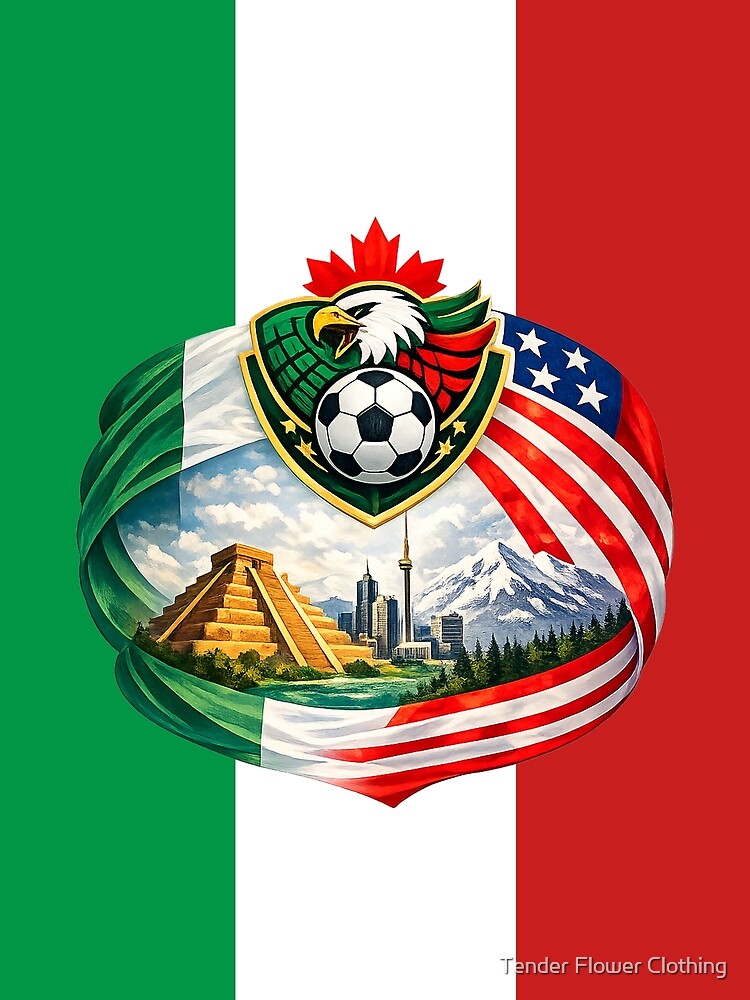 North America Football Fan Design Bold Tricolor Apparel by Tender Flower Clothing