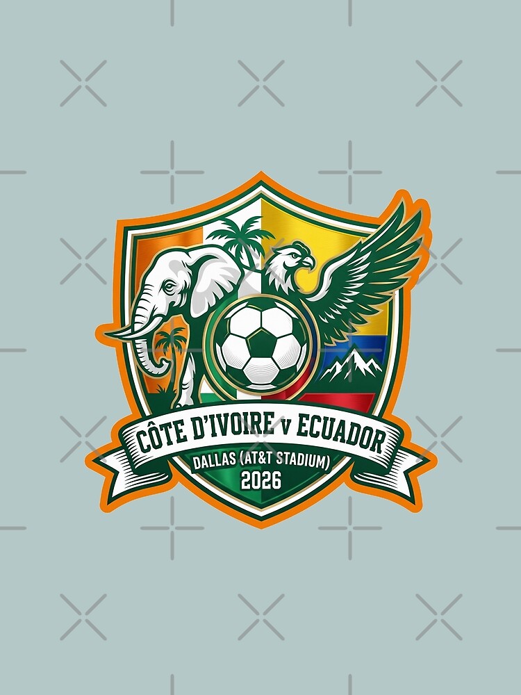 Ivory Coast Ecuador Dallas 2026 Soccer Crest Graphic by Pride Emblem Prints