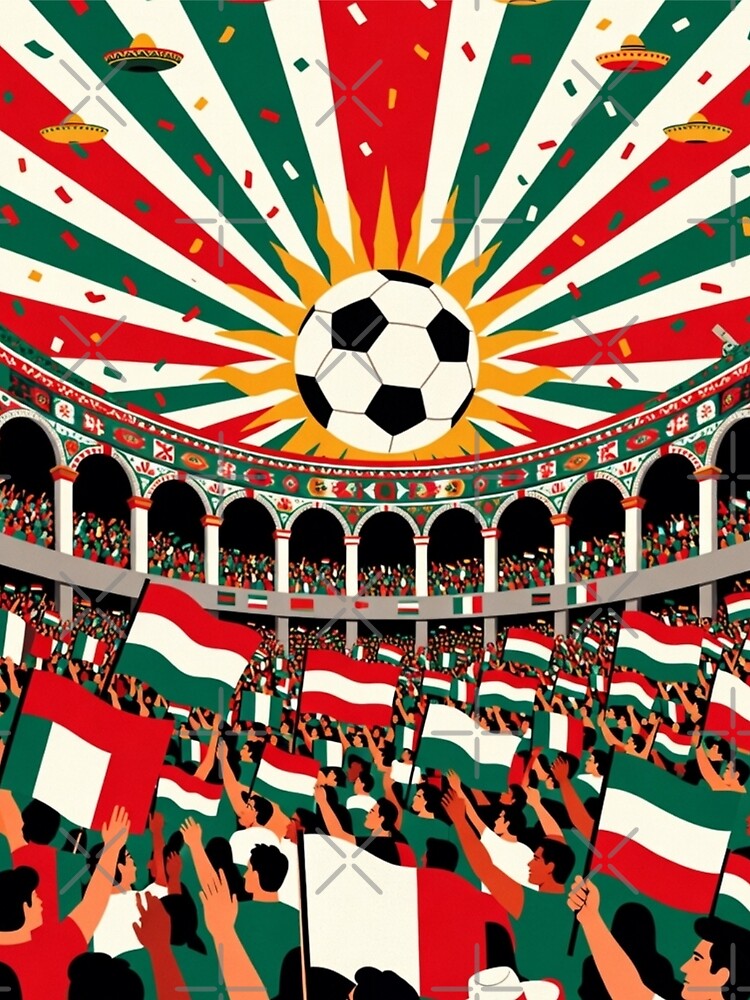 Mexico Soccer Celebration Stadium Crowd Art by Nexus Space
