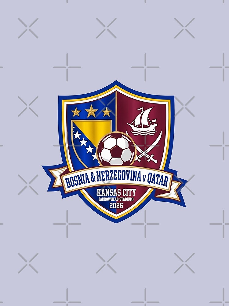 Bosnia Herzegovina vs Qatar Kansas City Soccer Crest by Pride Emblem Prints