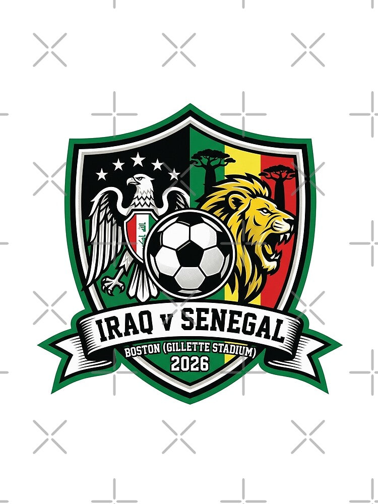 Iraq Senegal 2026 Boston Football Crest Athletic Spirit by Pride Emblem Prints
