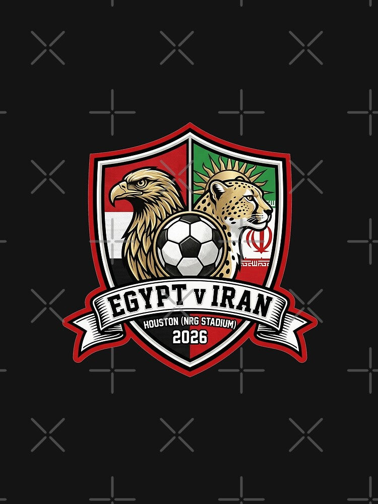 Egypt vs Iran Soccer Crest Houston 2026 Sporty Vibe by Pride Emblem Prints