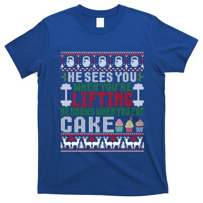 Funny Personal Trainer Christmas For Weightlifting And Cake Meaningful Gift T-Shirt