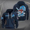 Detroit Lions Football Team Quarter Zip Hoodie Rocking Drummer Football Fan Gift