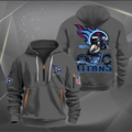 Tennessee Titans Quarter Zip Hoodie Biker Taz Custom Name Gift For Fan