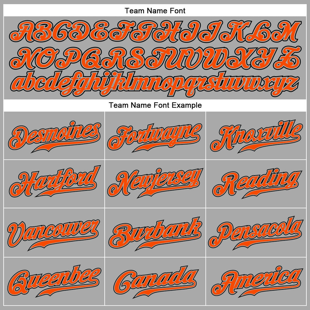 Custom Gray Black Pinstripe Orange-Black Authentic Baseball Jersey