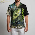 Hawaiian Fishing Shirts for Men - Bass Fish Button Down Tropical Beach Shirt Short Sleeve