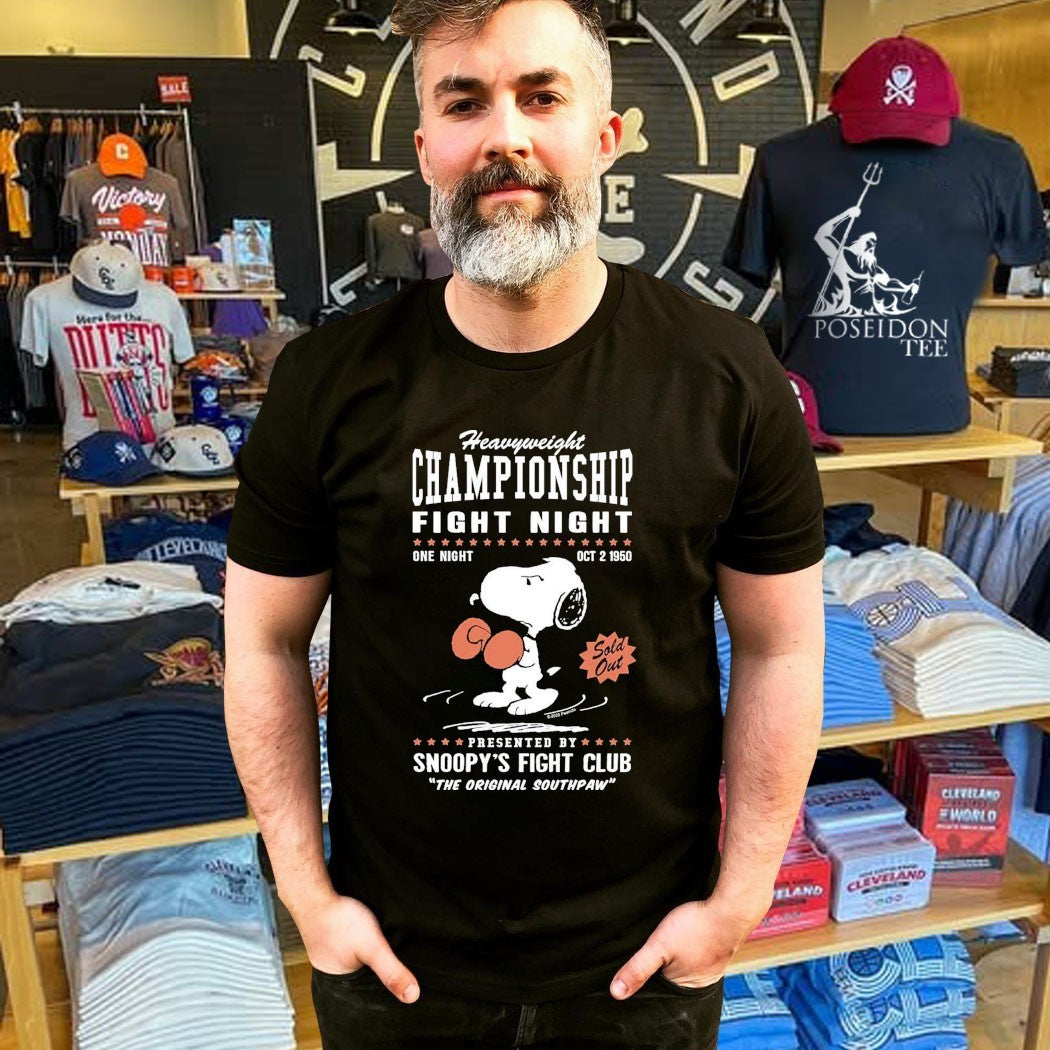 Heavyweight Championship Fight Night Snoopy’s Fight Club The Original Southpaw T-shirt
