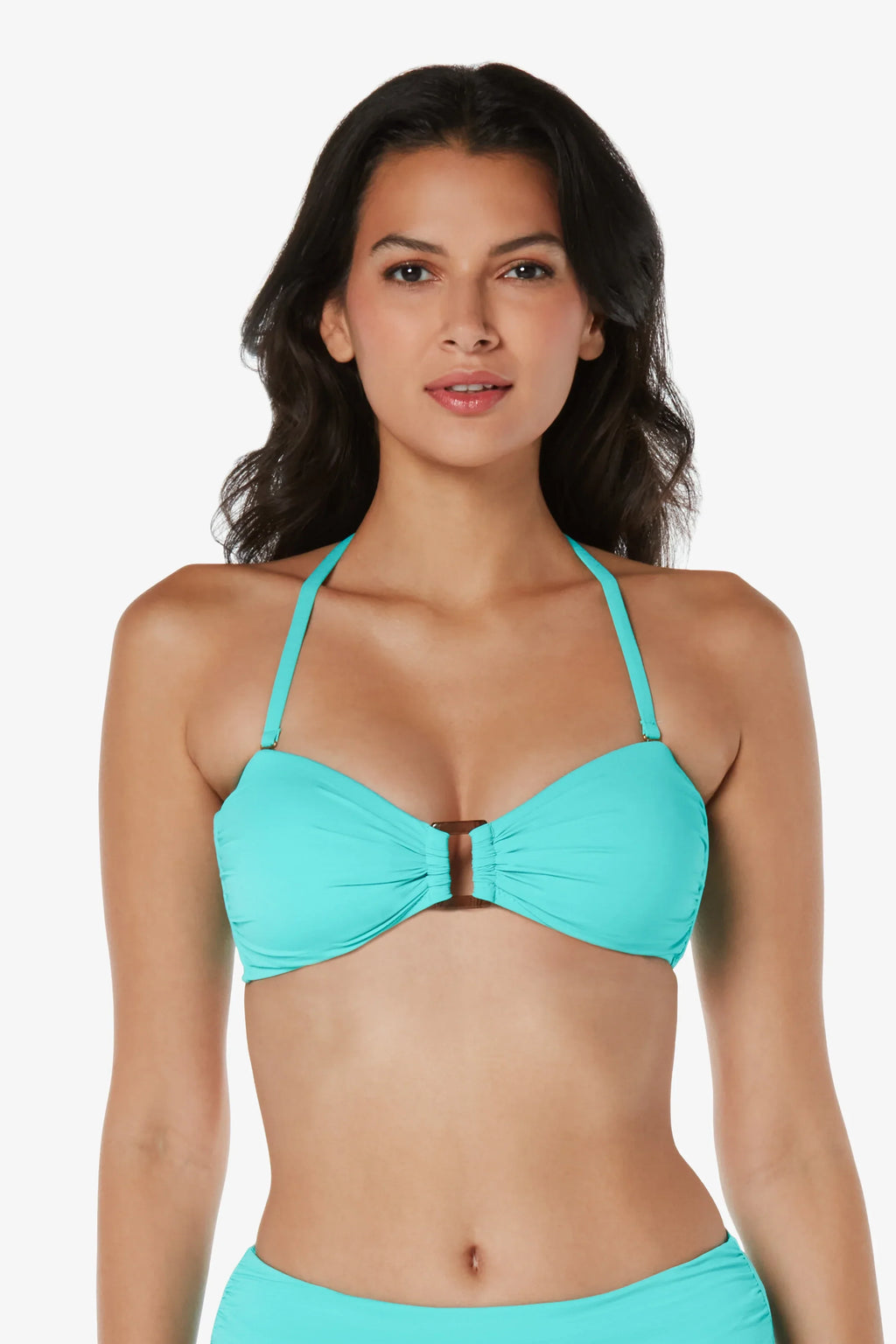 Hook Back Tortoise Bandeau  |  Textured Seafoam Aqua