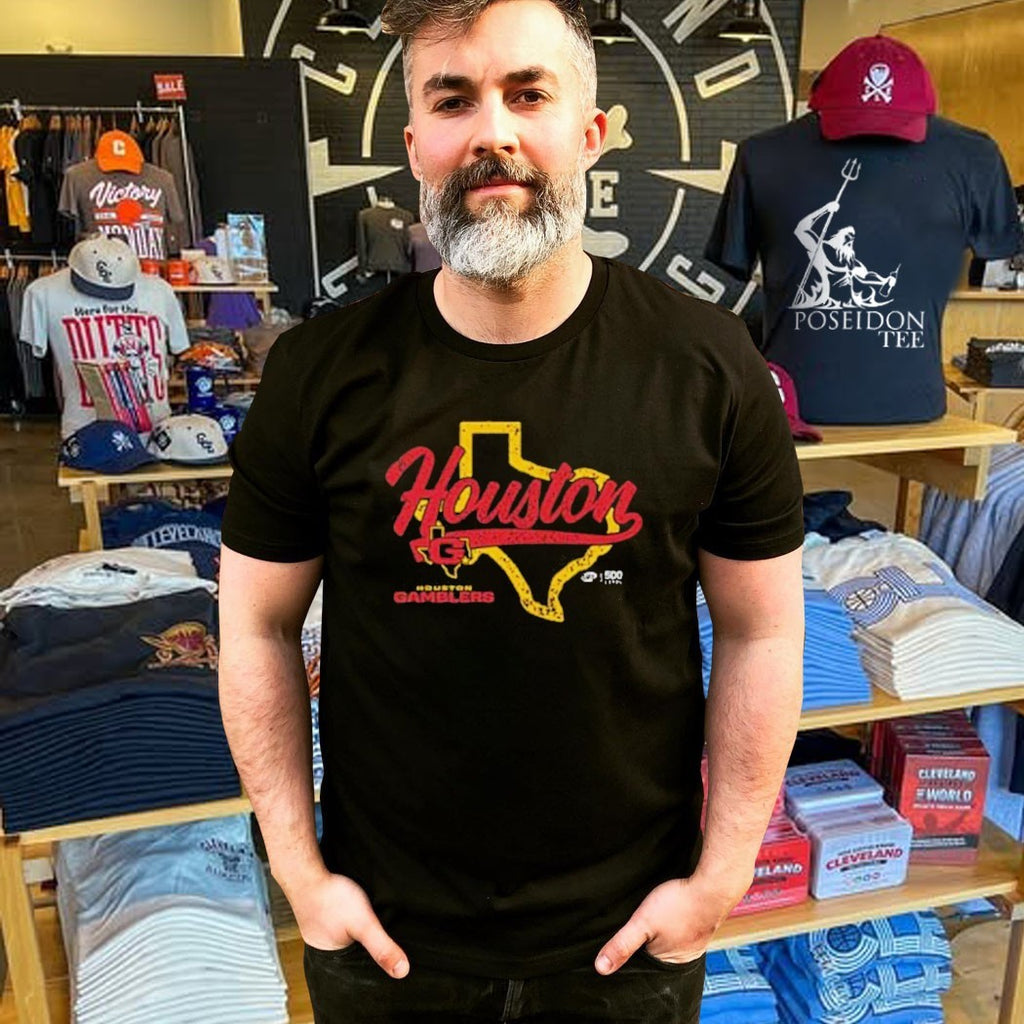 Houston Gamblers State Map T-shirt