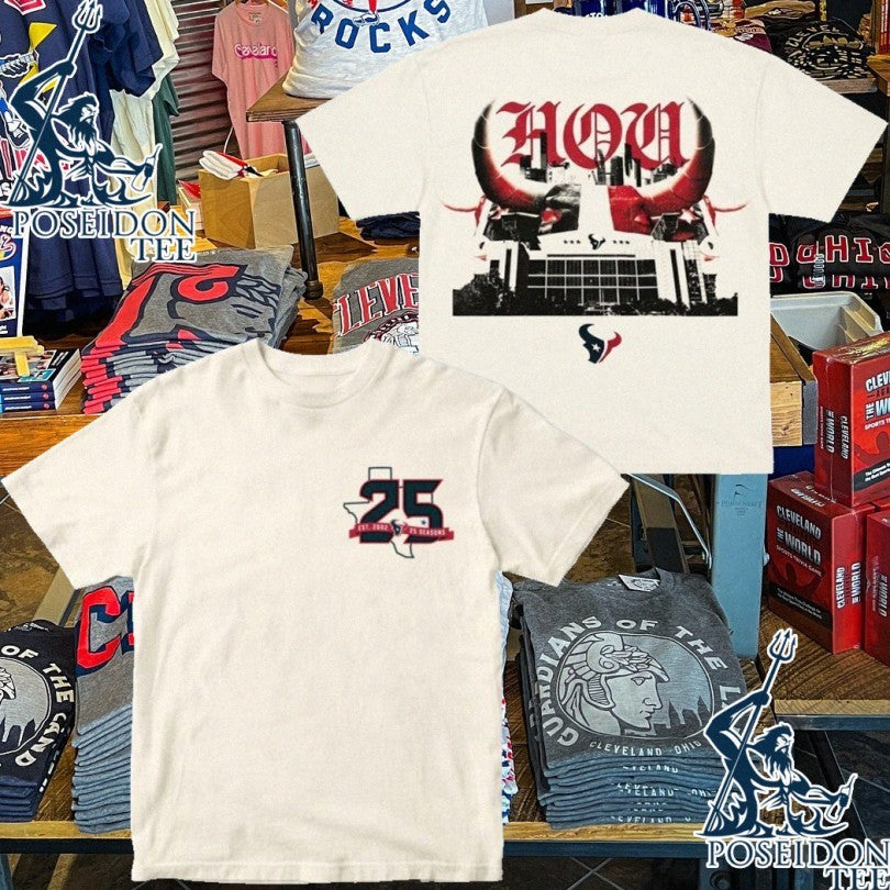 Houston Texans 25 Seasons In Houston Anniversary Celebration T-shirt