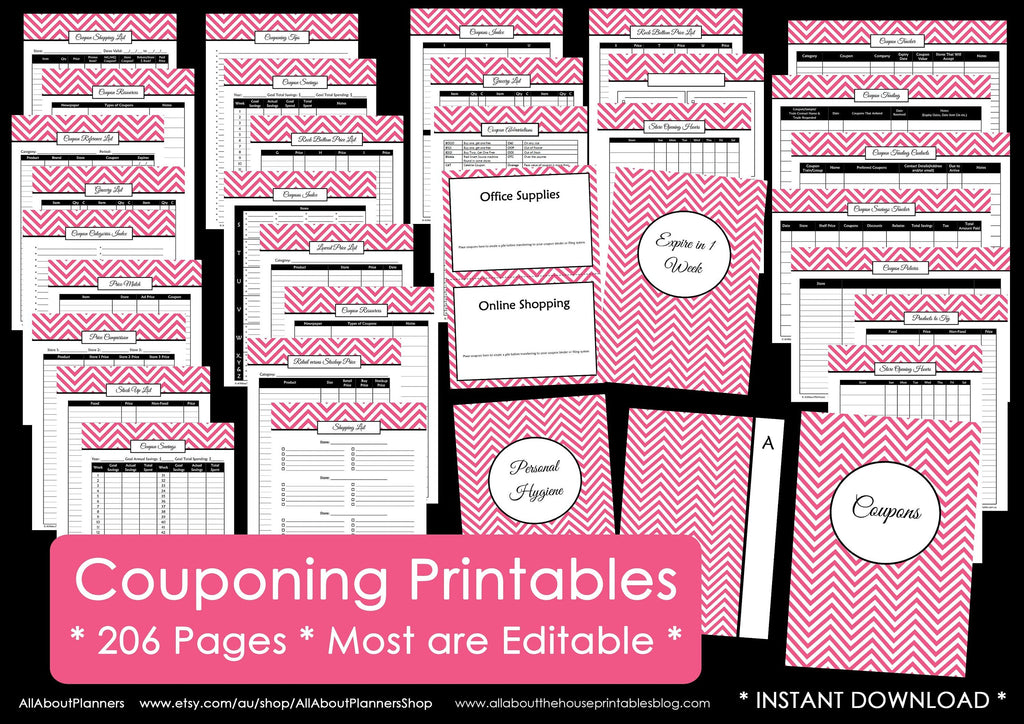 Household Binder Printables GET IT ALL Home Binder Cover Organisation Family Day Planner Pdf Printable Chevron Editable Diy 2025 2026 etc.