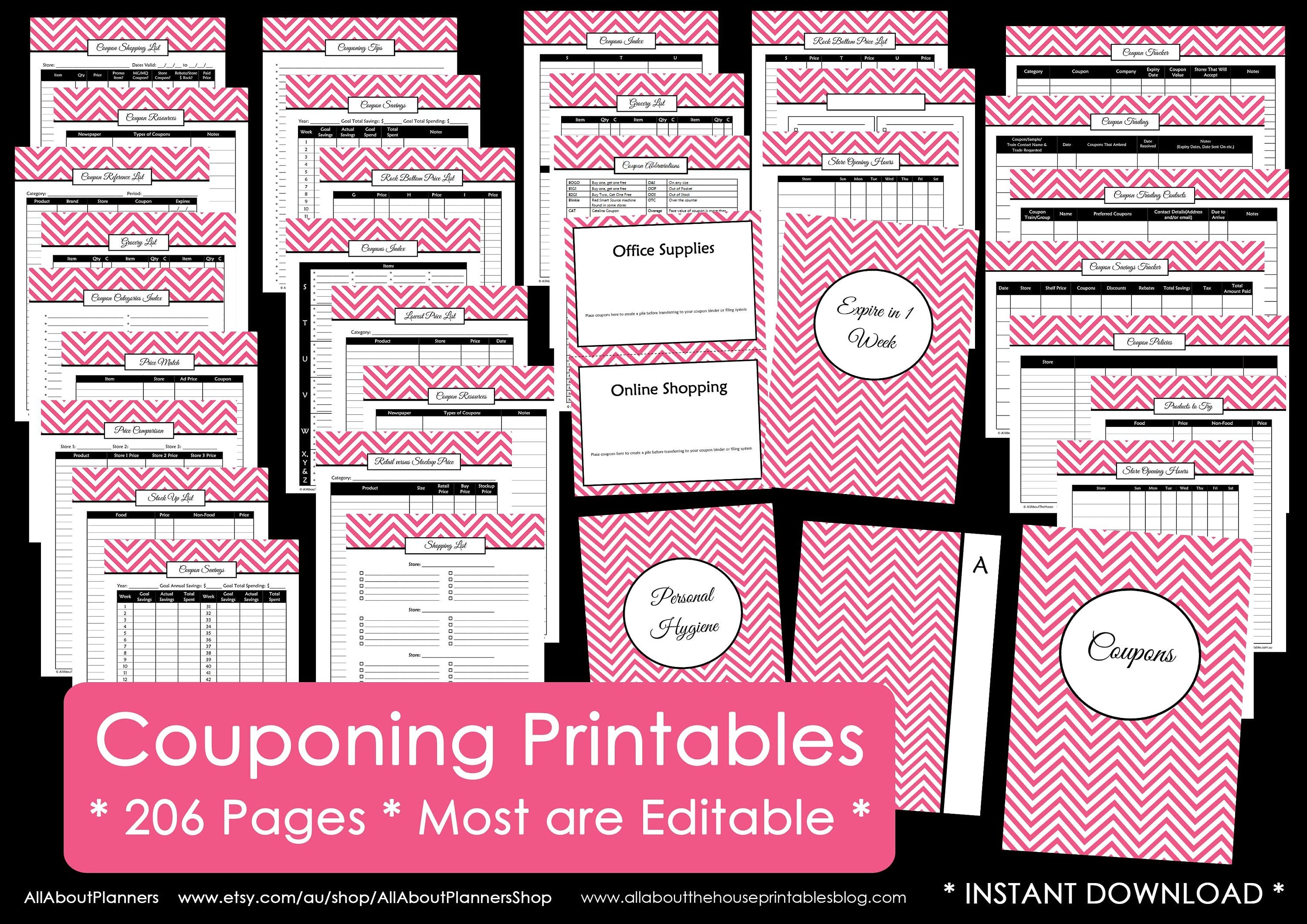Household Binder Printables GET IT ALL Home Binder Cover Organisation Family Day Planner Pdf Printable Chevron Editable Diy 2025 2026 etc.