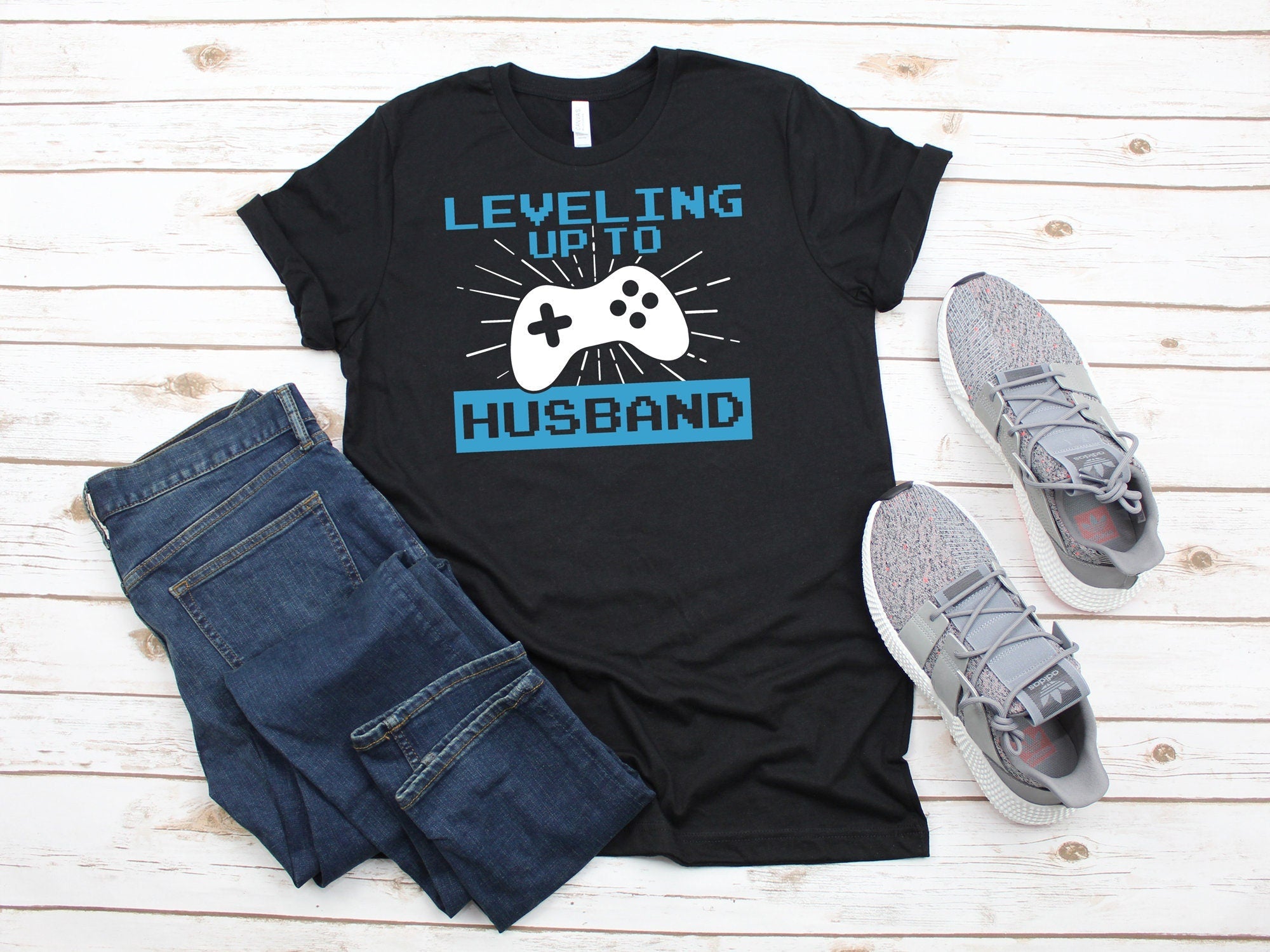 Funny Fiance Shirt Leveling Up To Husband Tee For Groom