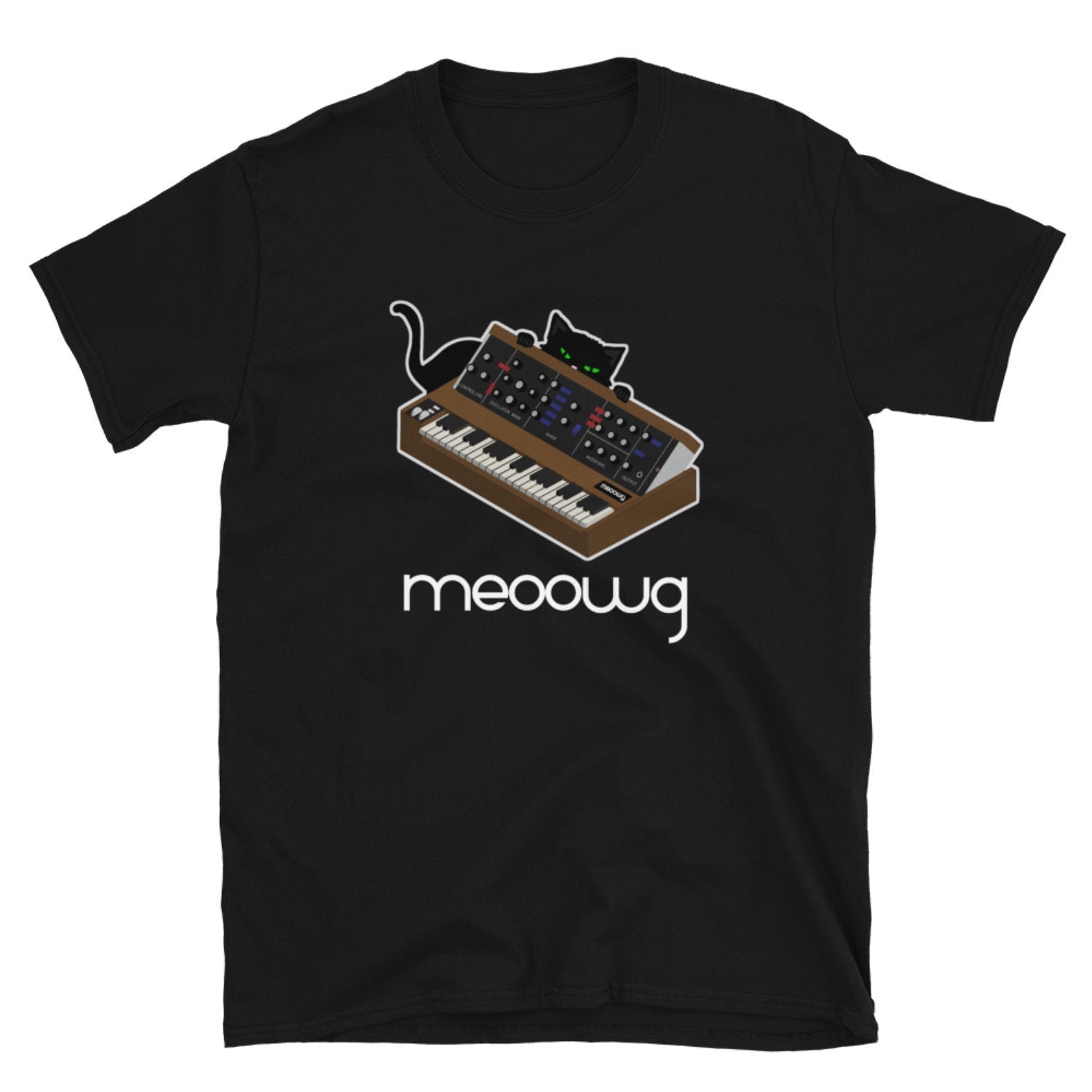 Funny Synthesizer T shirt Cat Meow