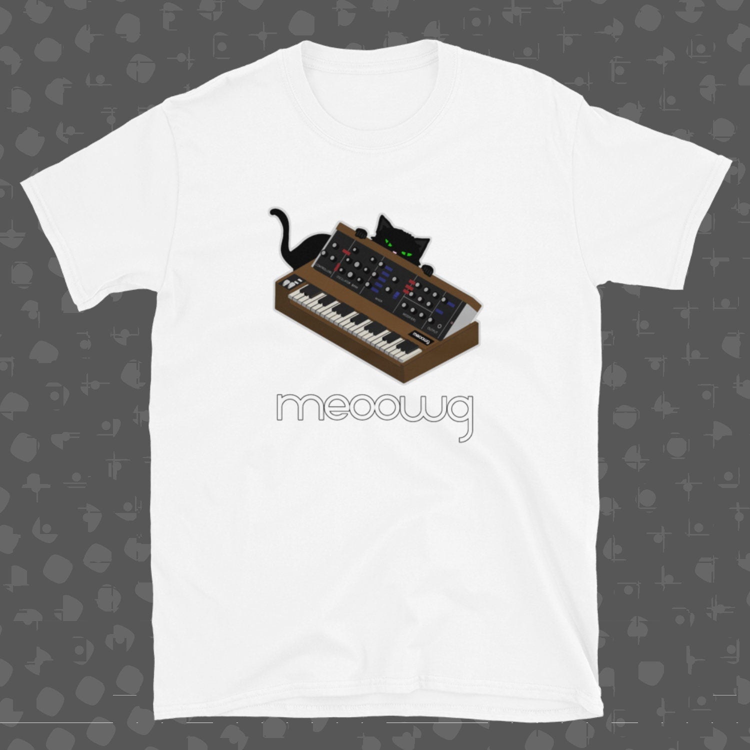 Funny Synthesizer T shirt Cat Meow