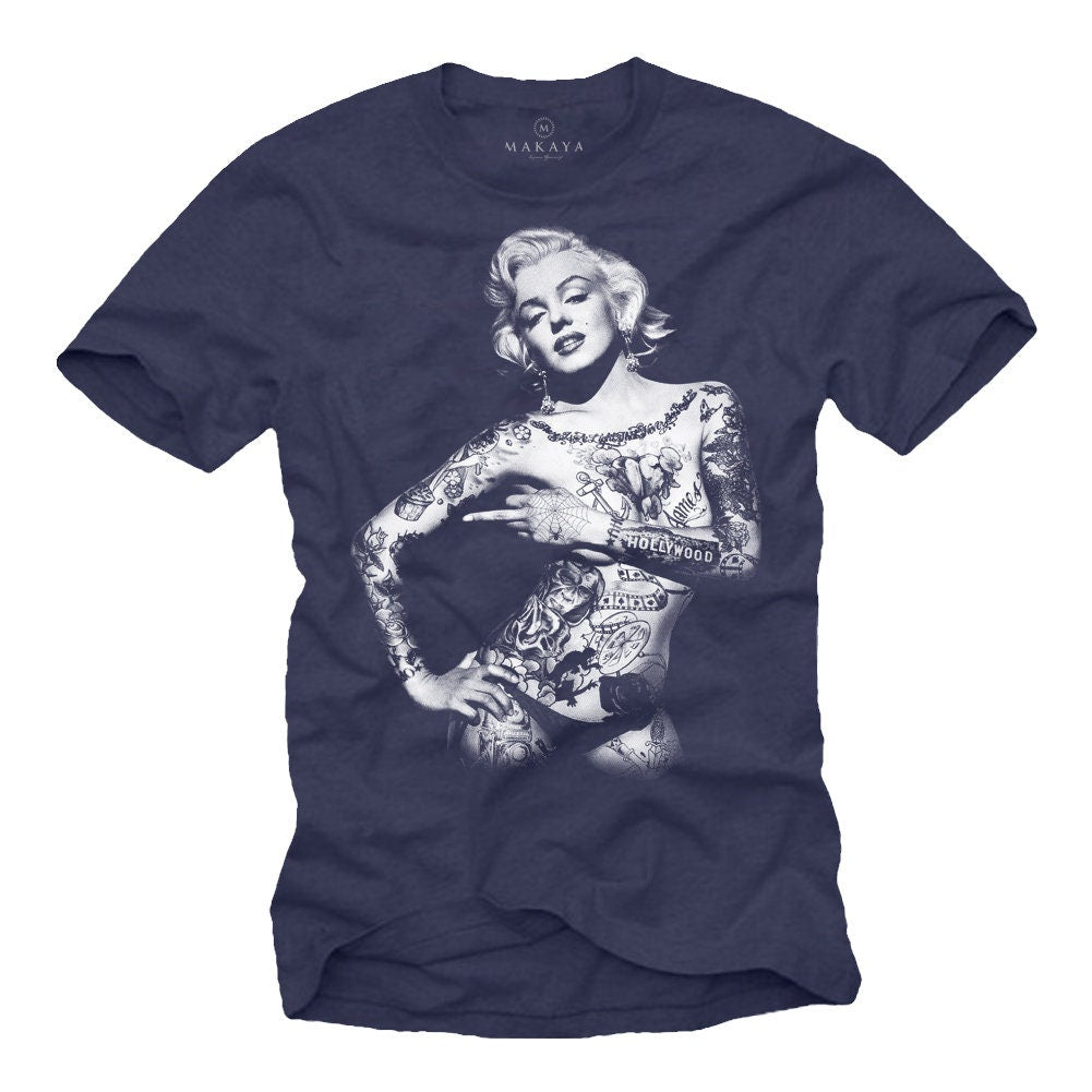 Cool Marilyn Ink Love T-Shirt Black - Men's Tattoo Tee Shirt Print Size S-XXXXXL