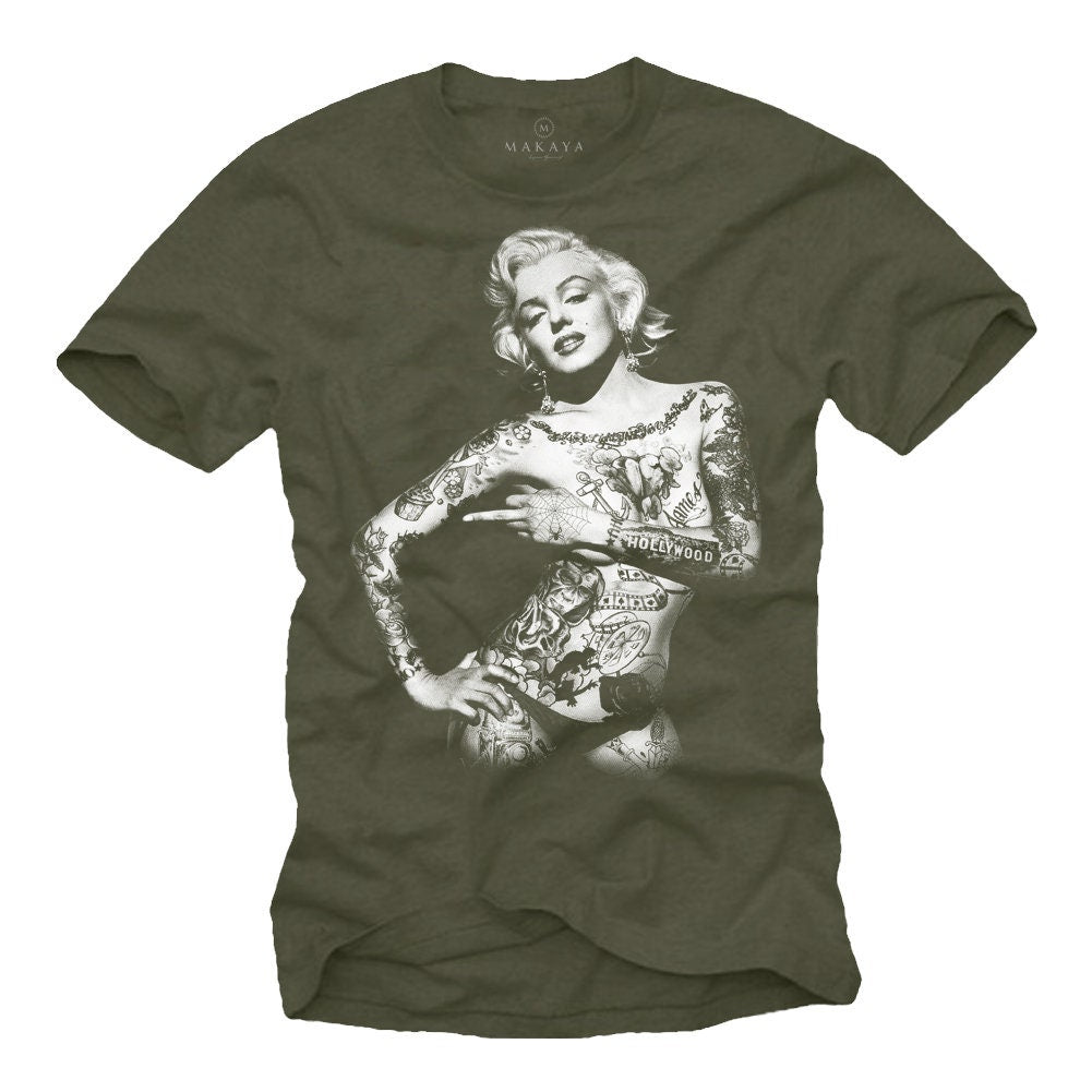 Cool Marilyn Ink Love T-Shirt Black - Men's Tattoo Tee Shirt Print Size S-XXXXXL