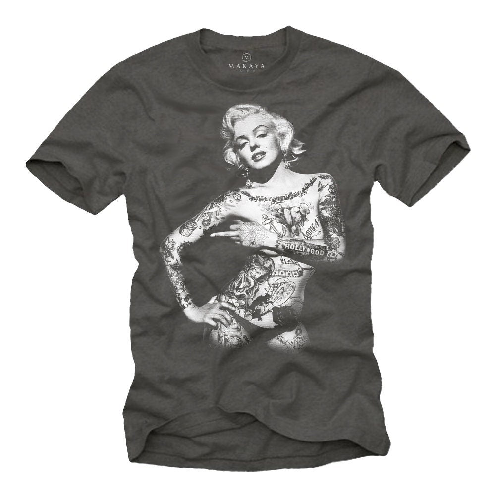 Cool Marilyn Ink Love T-Shirt Black - Men's Tattoo Tee Shirt Print Size S-XXXXXL