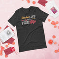 Womens Teacher and Wife of Firefighter Shirt Teacher Life Fire Wife Short-Sleeve T-Shirt