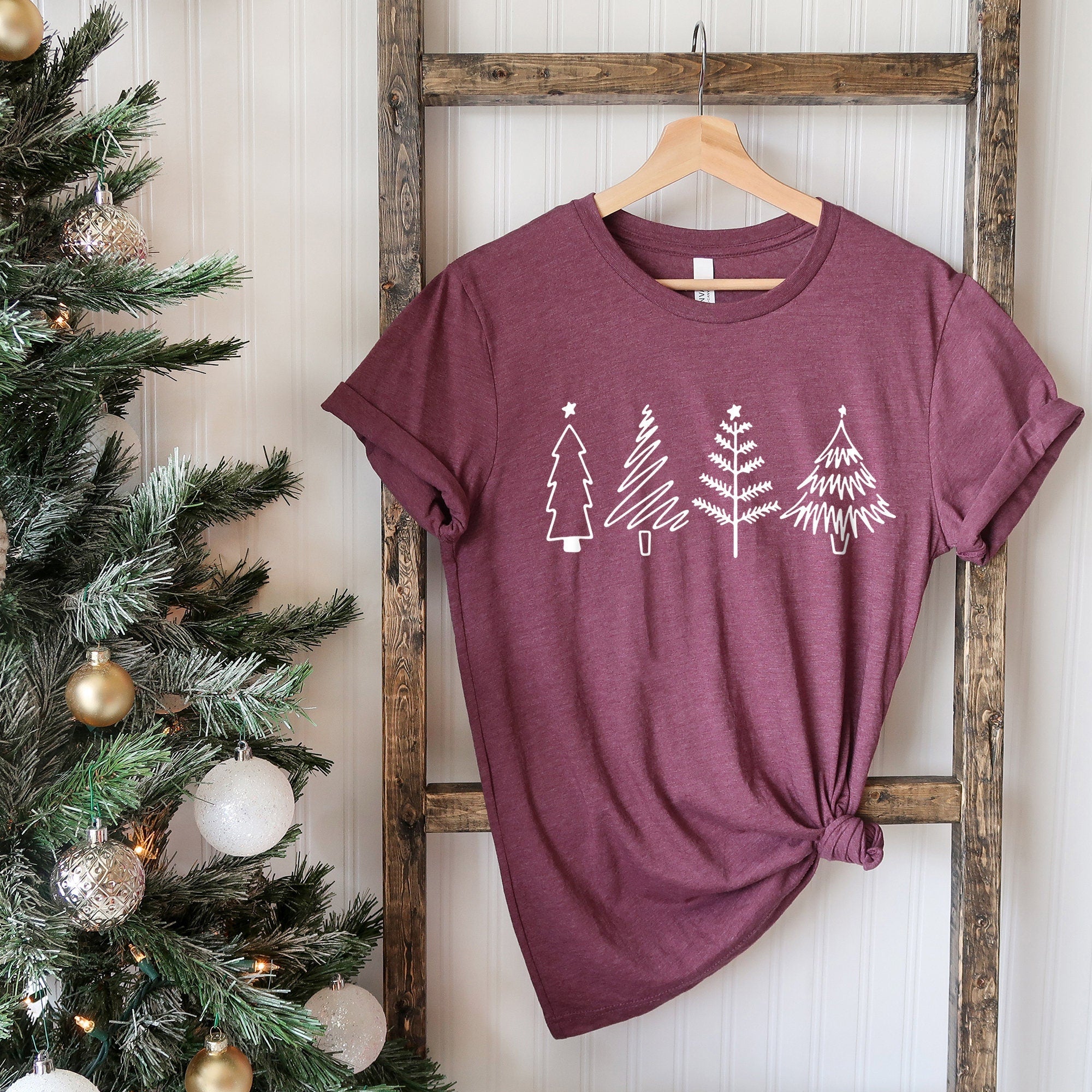 Christmas Trees Shirt, Christmas Shirts for Women, Merry Christmas Shirt, Christmas Party Shirt, Pine Trees Shirt, Funny Christmas Shirt