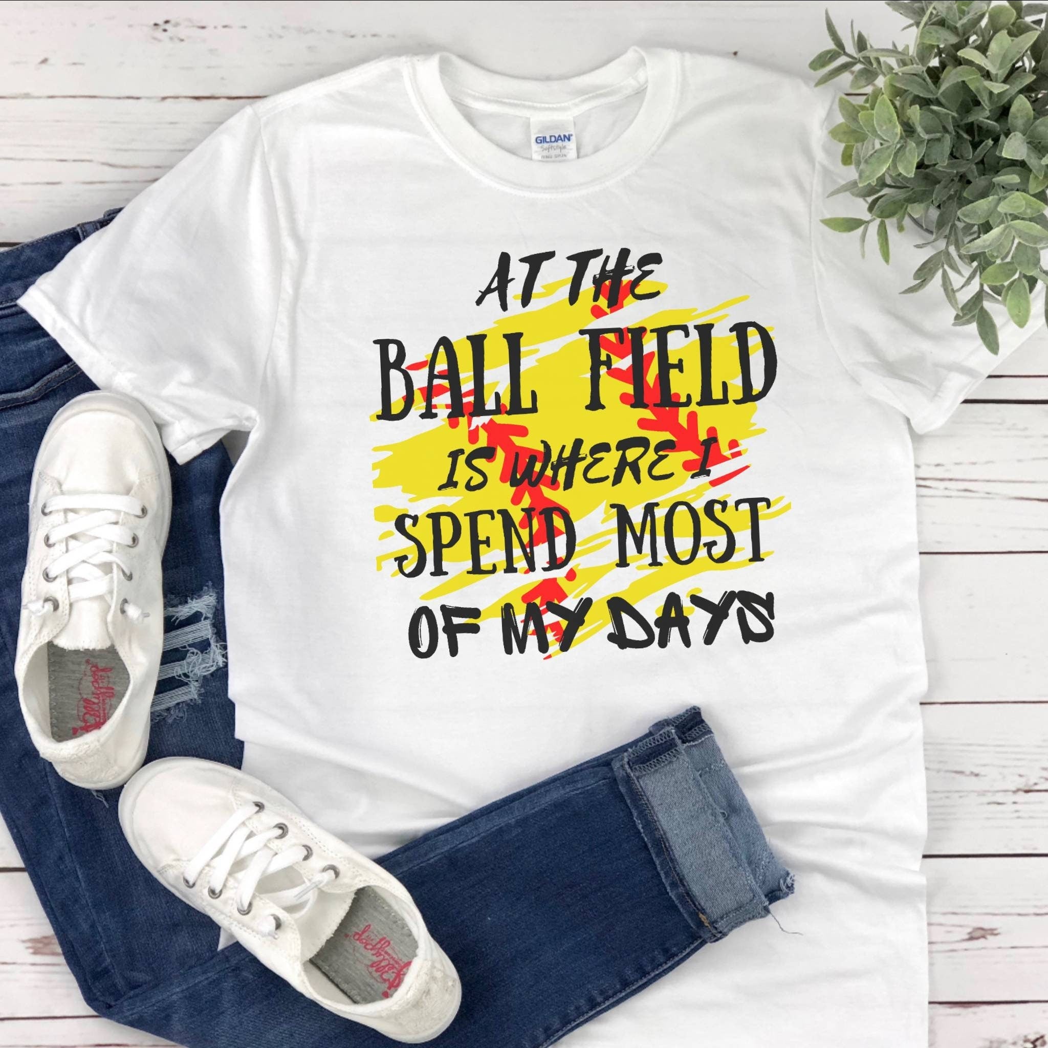 At the Ballpark is Where I spend Most of My Days Shirt, Softball, Ball is Life, Ballpark Life, Mom Life, Softball Mom, Sports Tshirt, Sports