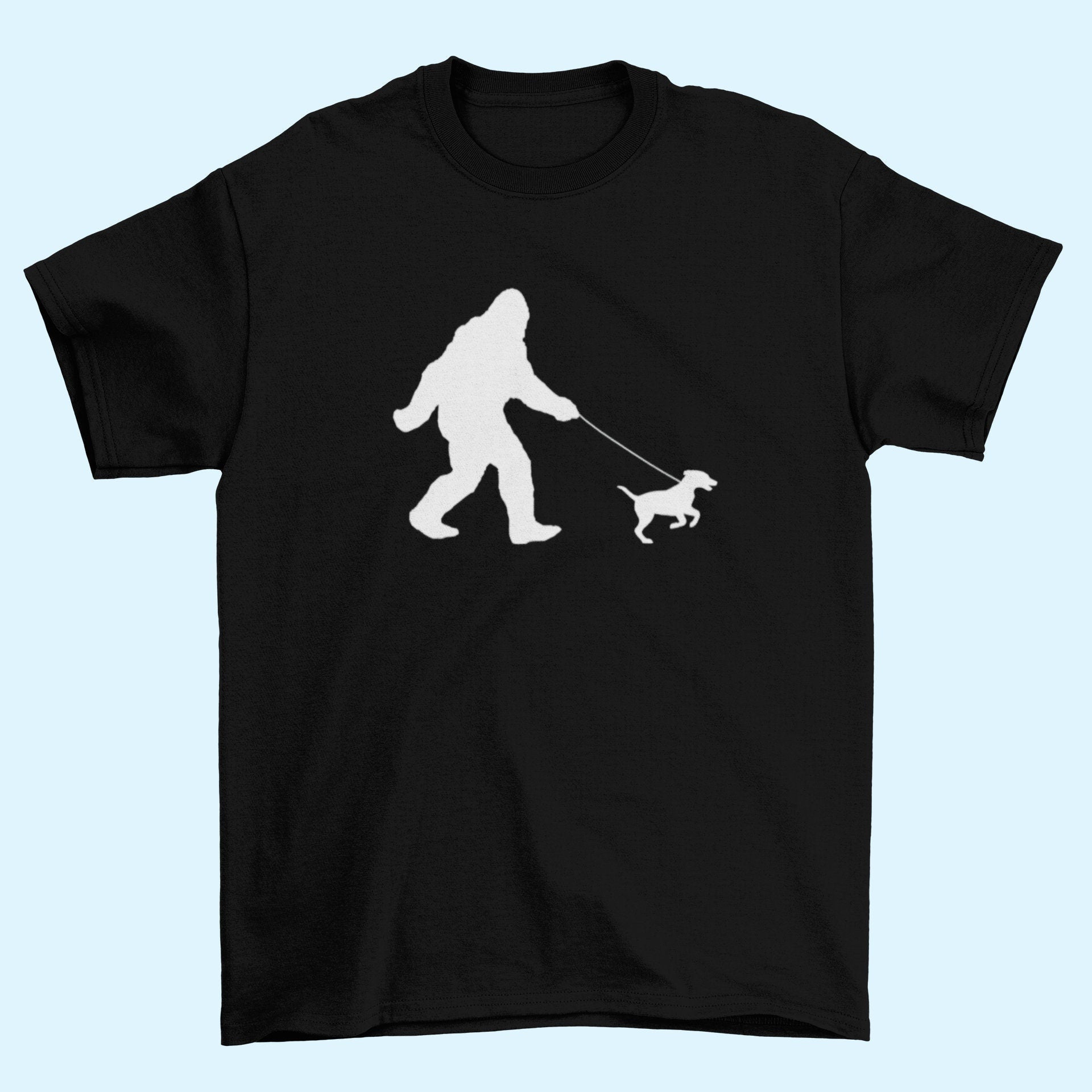 Funny Bigfoot Walking Dog Shirt, Sasquatch Labrador Walk Tshirt, Funny Sasquatch Tee, Bigfoot shirt, Yeti Gifts, Graphic Tee