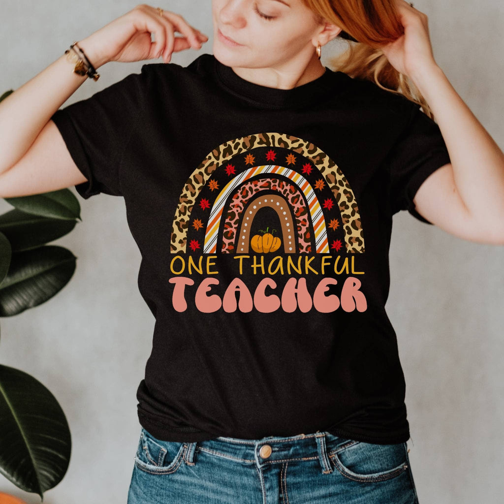One Thankful Teacher, Teacher Thanksgiving Shirt, Cute Turkey Teacher Shirt, Teacher Gift, Thankful Shirt, Cute Turkey Shirt, Teacher Shirt
