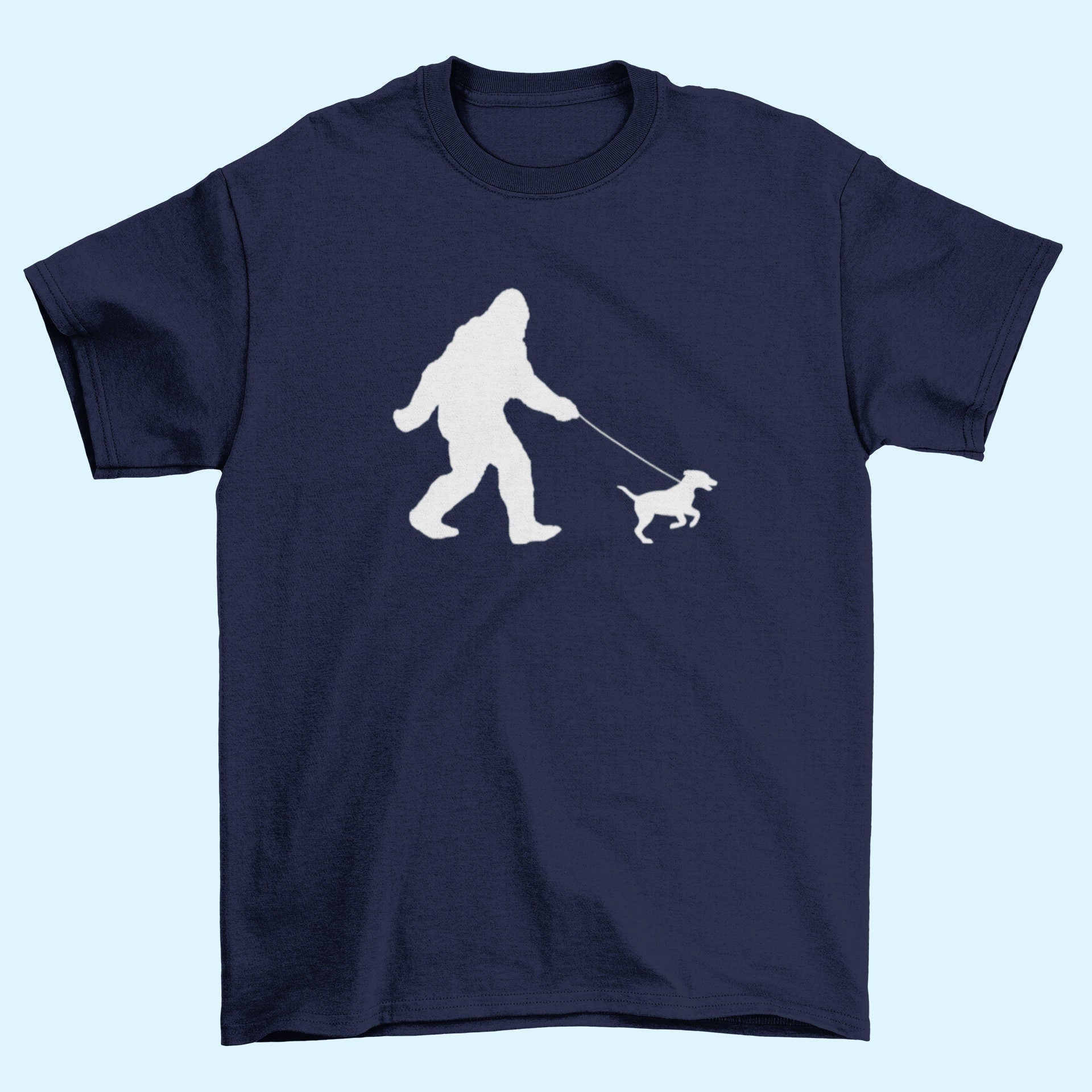 Funny Bigfoot Walking Dog Shirt, Sasquatch Labrador Walk Tshirt, Funny Sasquatch Tee, Bigfoot shirt, Yeti Gifts, Graphic Tee