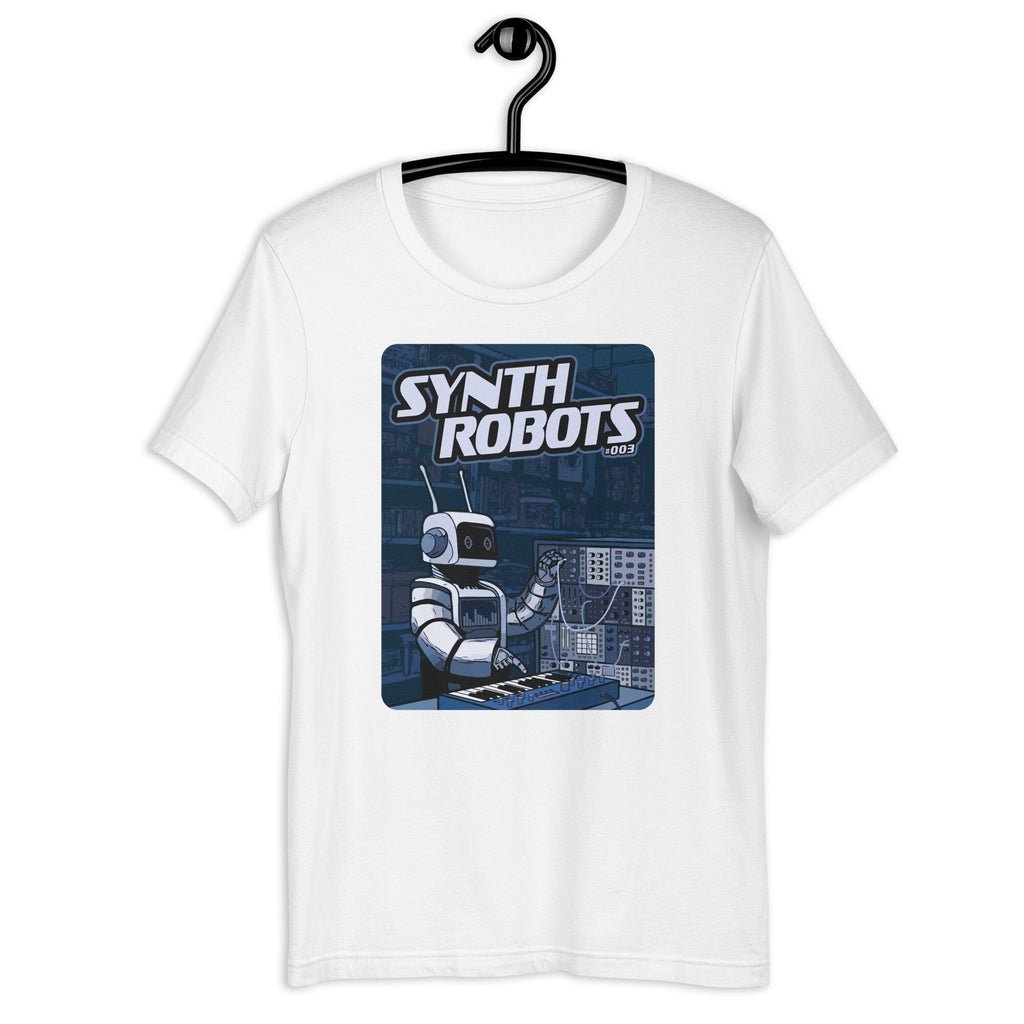Synth Robots 003 Funny Robot t-shirt for Musician playing the Synthesizer