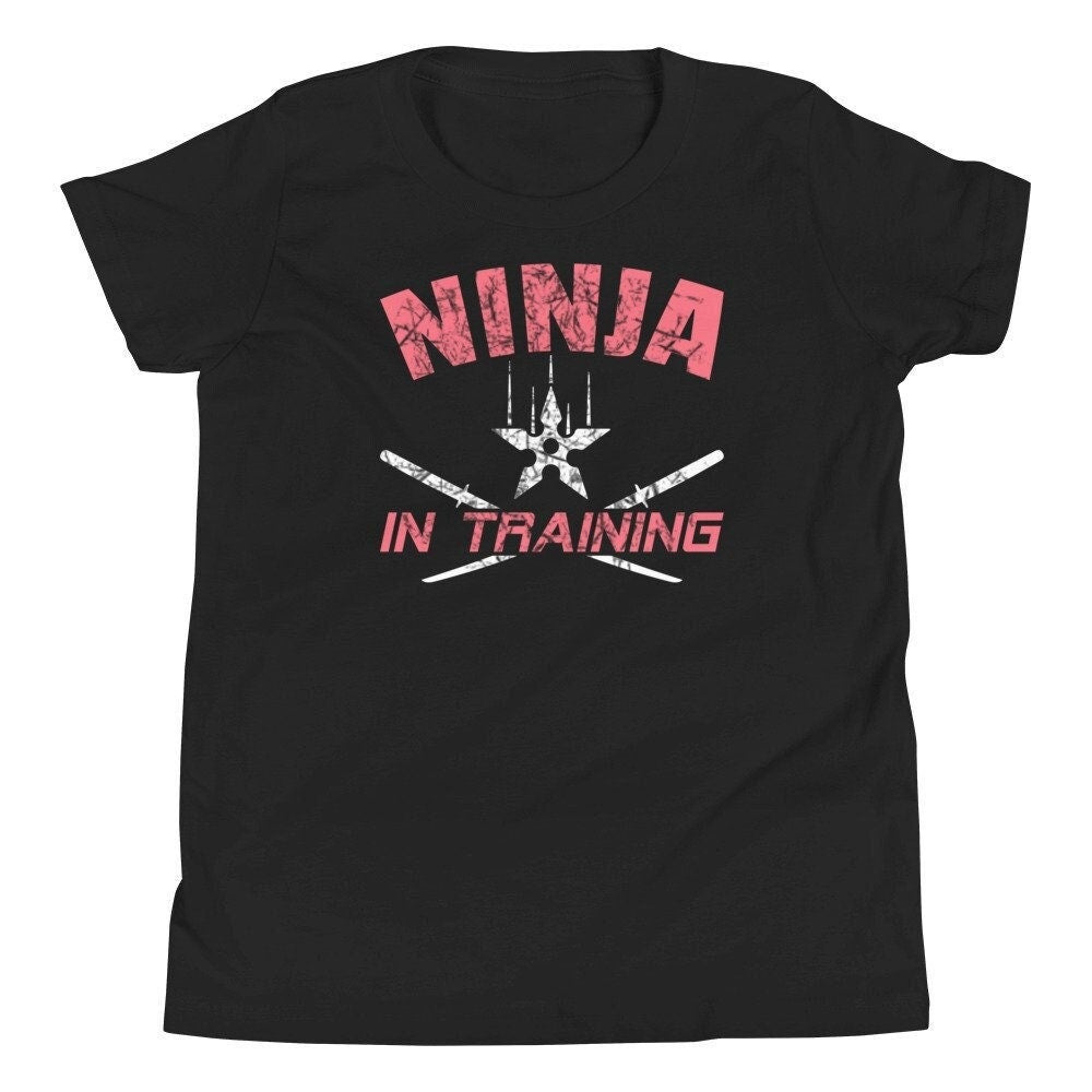 Distressed Ninja Shirt for Boys and Girls Funny Ninja In Training Tee