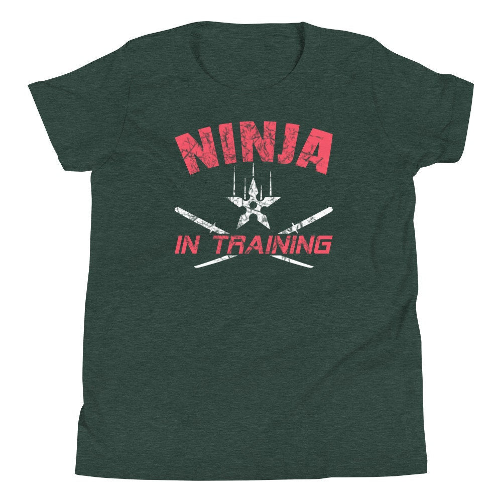 Distressed Ninja Shirt for Boys and Girls Funny Ninja In Training Tee