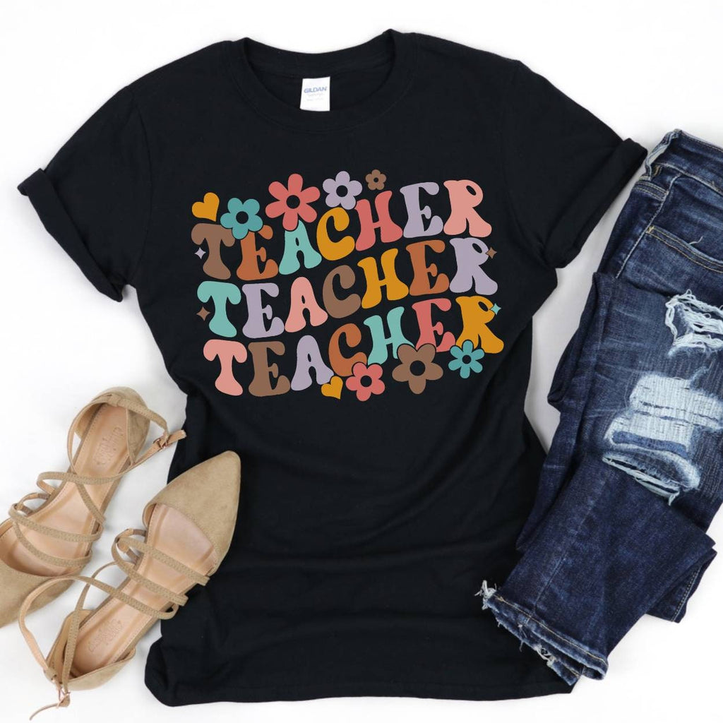 Custom Teacher Shirt, Teacher Team Shirts, Personalized School tshirt, Teacher Gift, Groovy Retro Teacher Shirt, Elementary Teacher TShirt