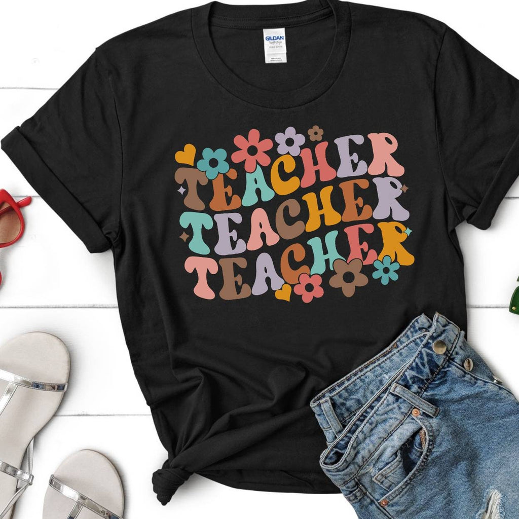 Custom Teacher Shirt, Teacher Team Shirts, Personalized School tshirt, Teacher Gift, Groovy Retro Teacher Shirt, Elementary Teacher TShirt