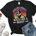 Welder Woman Welding Weld Job Vintage Retro Funny T-Shirt, Welders Gifts, Birthday Present Wife, Union Worker, Grandma Mom Mother's Day Tees