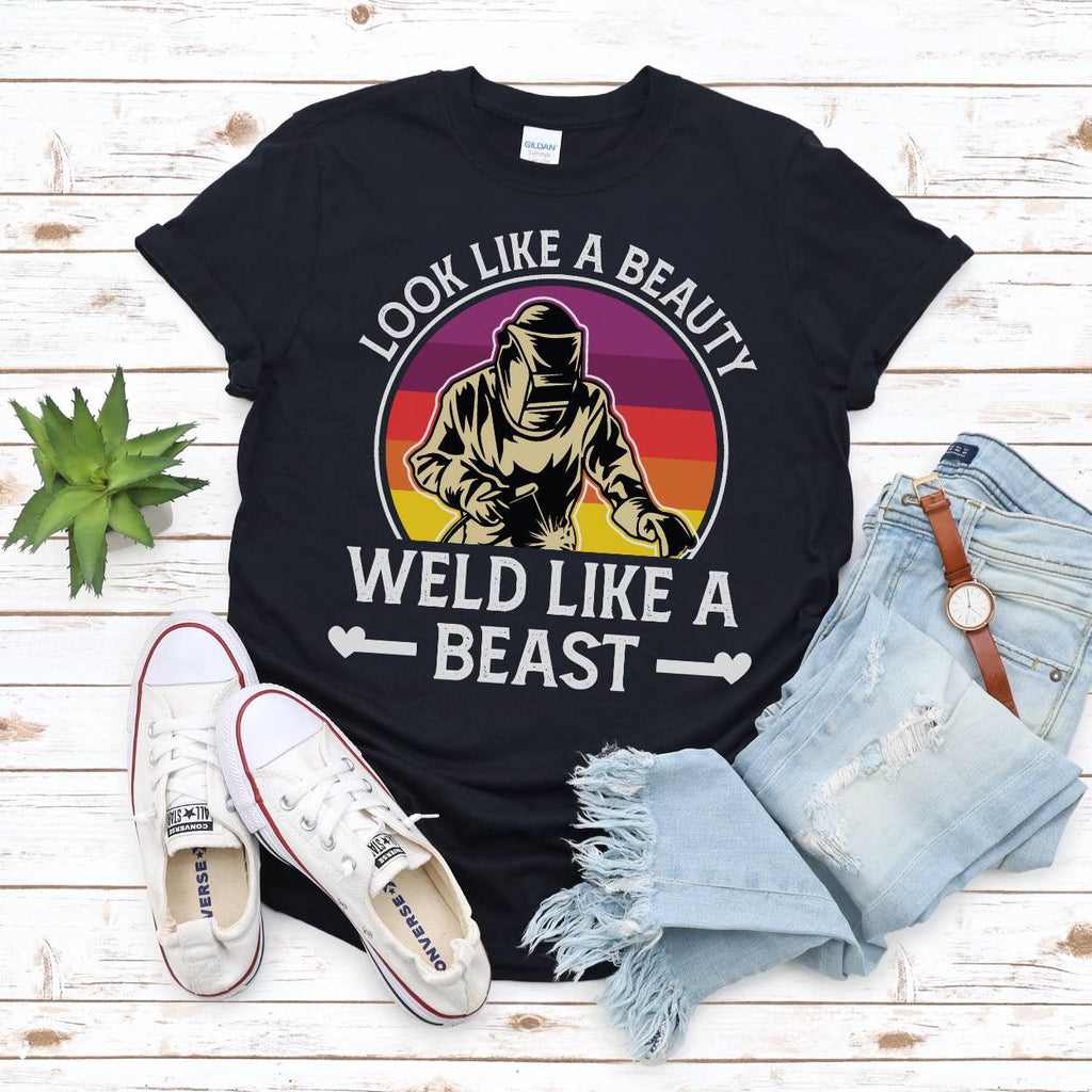 Women Welder Shirt, Funny Welder Shirts. GIFT FOR Welder, Welding T-Shirt, Pipeline Welder, Welding Apprenticeship, Metal Worker, Girl Welds