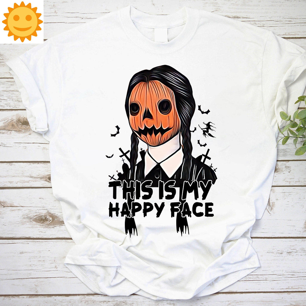 Wednesday Addams This Is My Happy Face Vintage T-Shirt, Wednesday Addams Shirt, Halloween Shirt, Horror Movie Shirt, TV Series Shirt