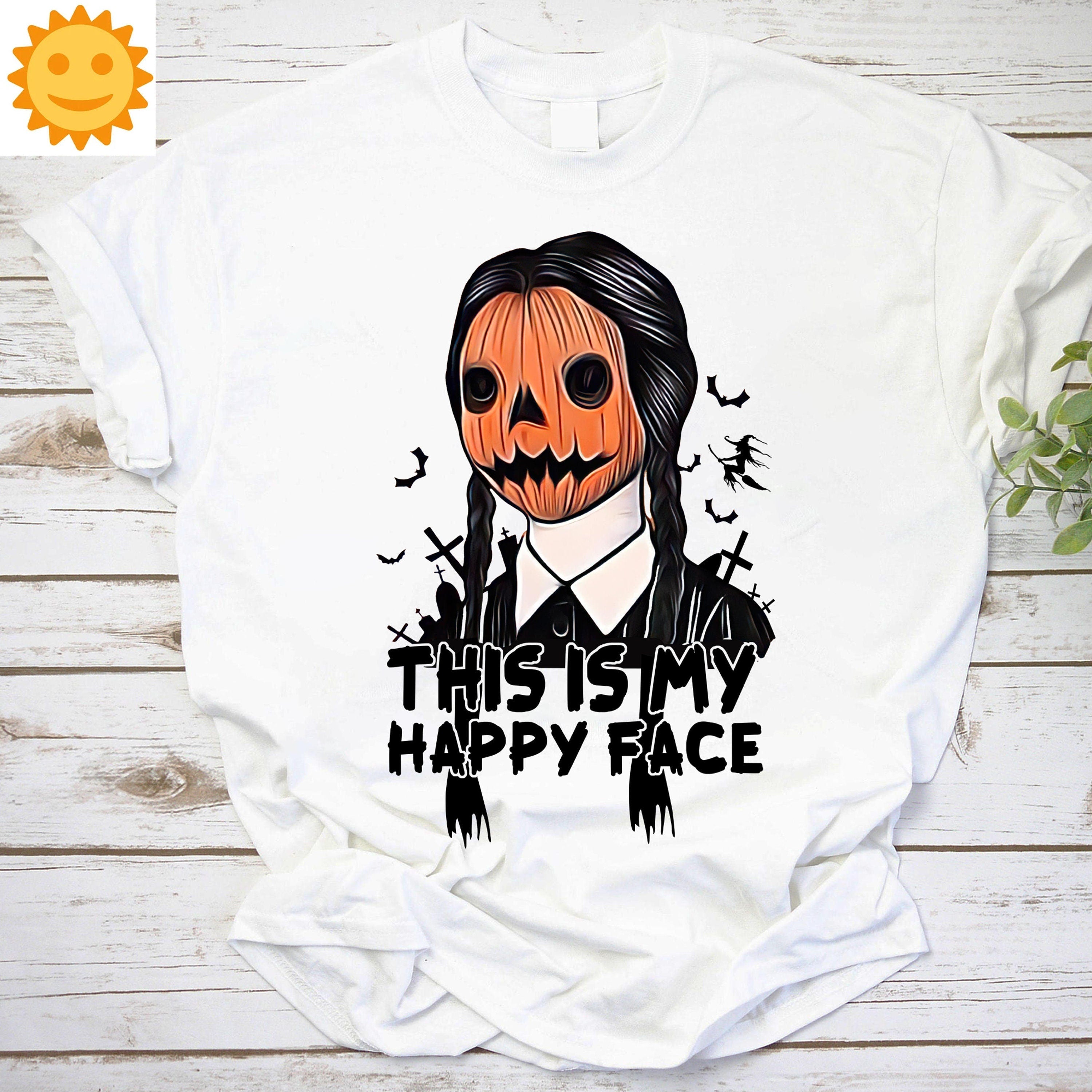 Wednesday Addams This Is My Happy Face Vintage T-Shirt, Wednesday Addams Shirt, Halloween Shirt, Horror Movie Shirt, TV Series Shirt