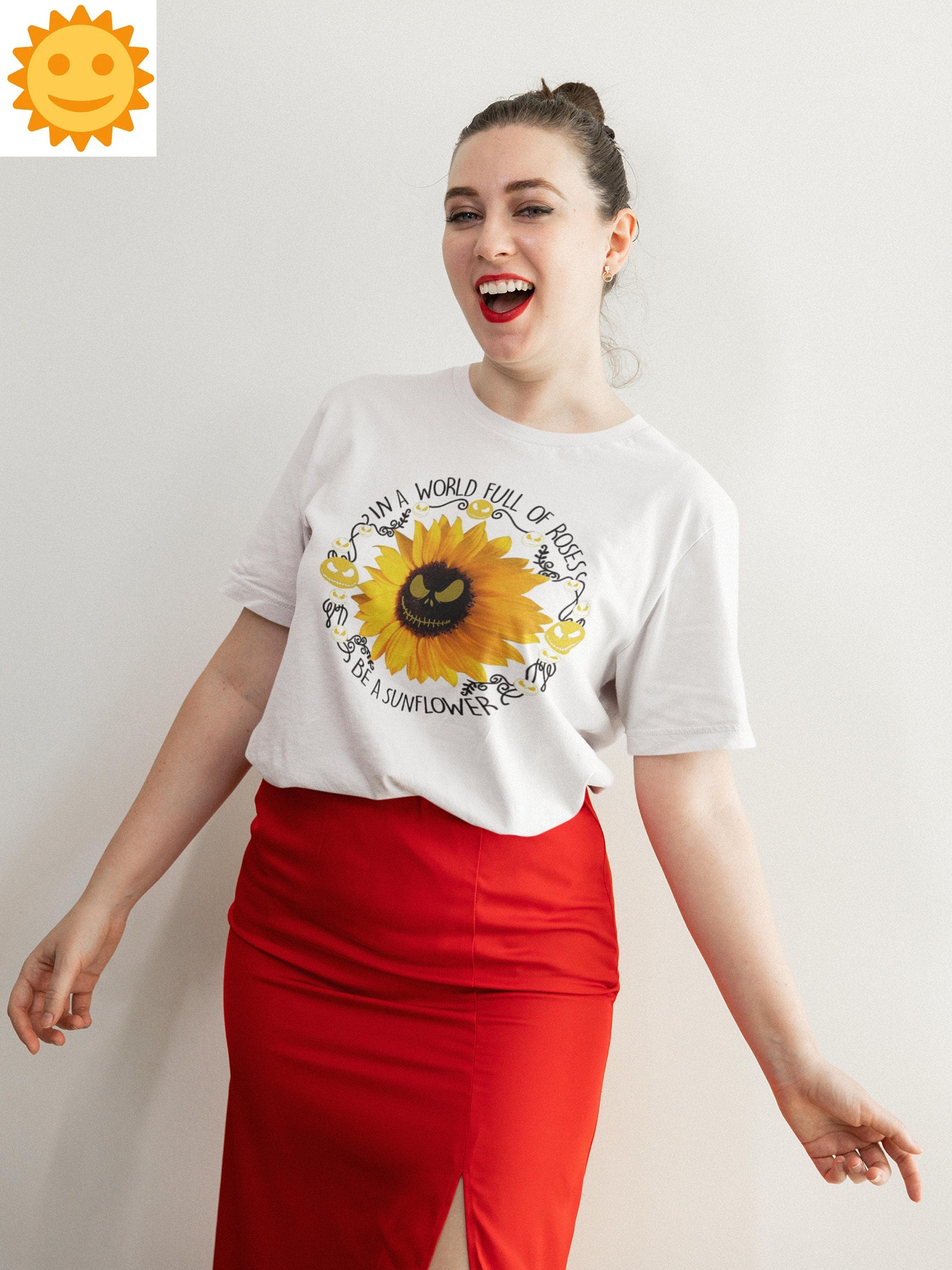 In A World Full Of Roses Be A Sunflower Vintage T-Shirt, Skellington Shirt, Sunflower Shirt, Hippie Shirt, Peace Lovers Shirt