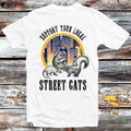 Support Your Local Street Cats Raccoon Rat T Shirt Vintage Retro Cool Gift Mens Womens Unisex Cartoon Anime Top Tee B891