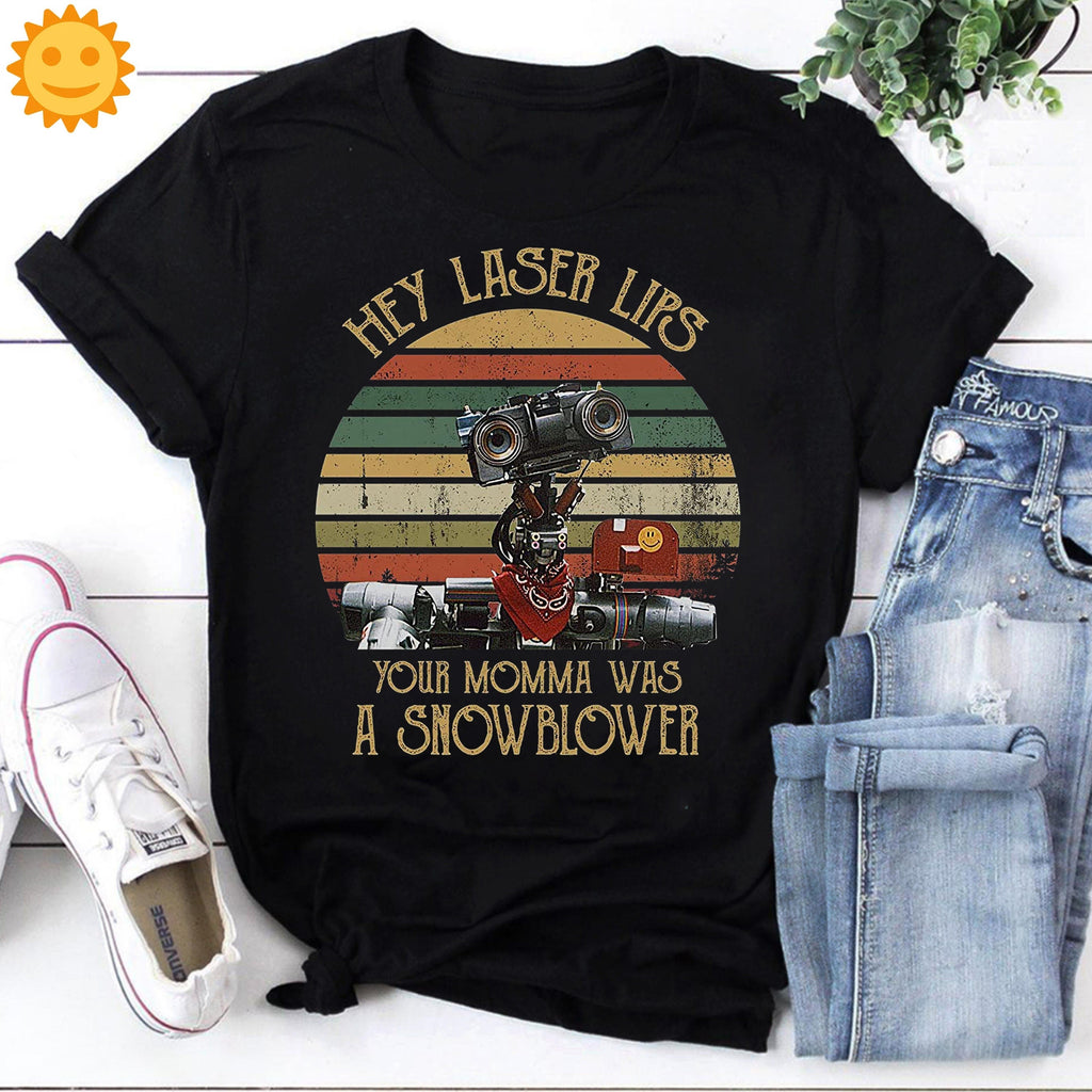 Hey Laser Lips Your Momma was A Snowblower Vintage T-Shirt, Short Circuit Shirt, Number 5 Shirt, Johnny 5 Shirt, 80s Movie Shirt