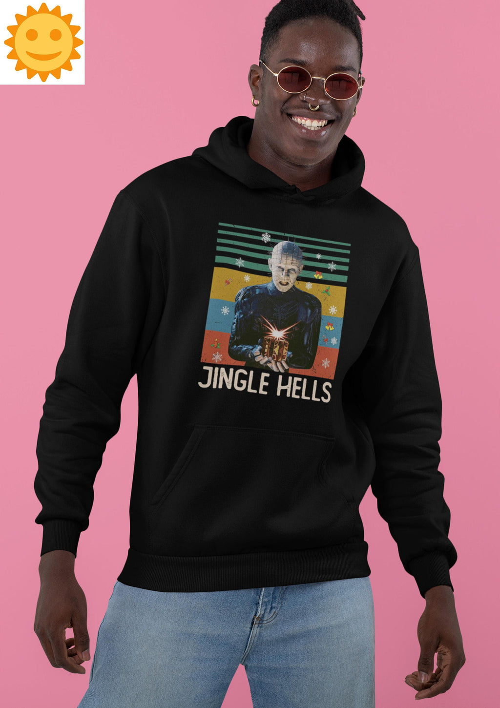 Pinhead Jingle Hells Vintage T-Shirt, Halloween Shirt, Hellraiser Shirt, Pinhead Shirt, Horror Movie Shirt, 80s Movie Shirt