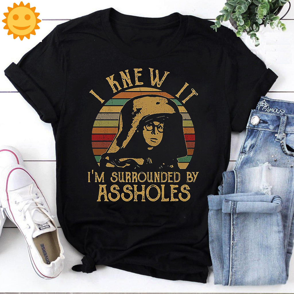 I Knew It I'm Surrounded By Assholes Vintage T-Shirt, Spaceballs Shirt, Dark Helmet Shirt, Rick Moranis Shirt, 80s Movie Shirt, Sci-Fi Shirt